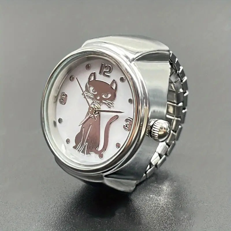 Trendy Unisex Alloy Sports-Inspired Ring Watches with Creative Time Display Feature