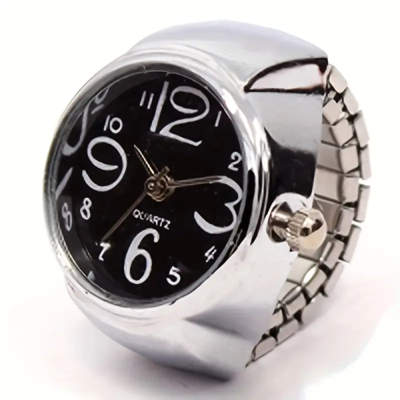 Stainless Steel Finger Ring Watch, Vintage Jewelry For Men