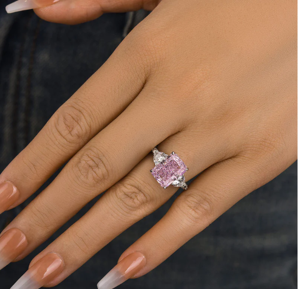 Blush Spark Silver Ring – Elegant Pink Shine