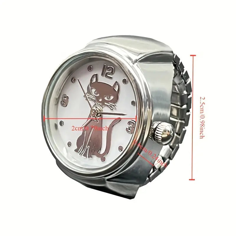 Trendy Unisex Alloy Sports-Inspired Ring Watches with Creative Time Display Feature