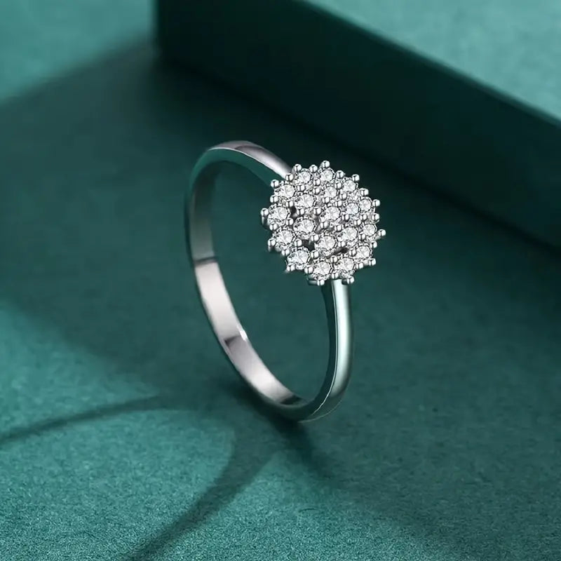 zirconia Flower Ring Monochrome Exquisite Finger Ring Luxury Style Wedding Engagement Ring Jewelry For Women