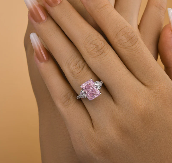 Blush Spark Silver Ring – Elegant Pink Shine